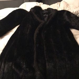 Full length faux fur mink size M dark brown
